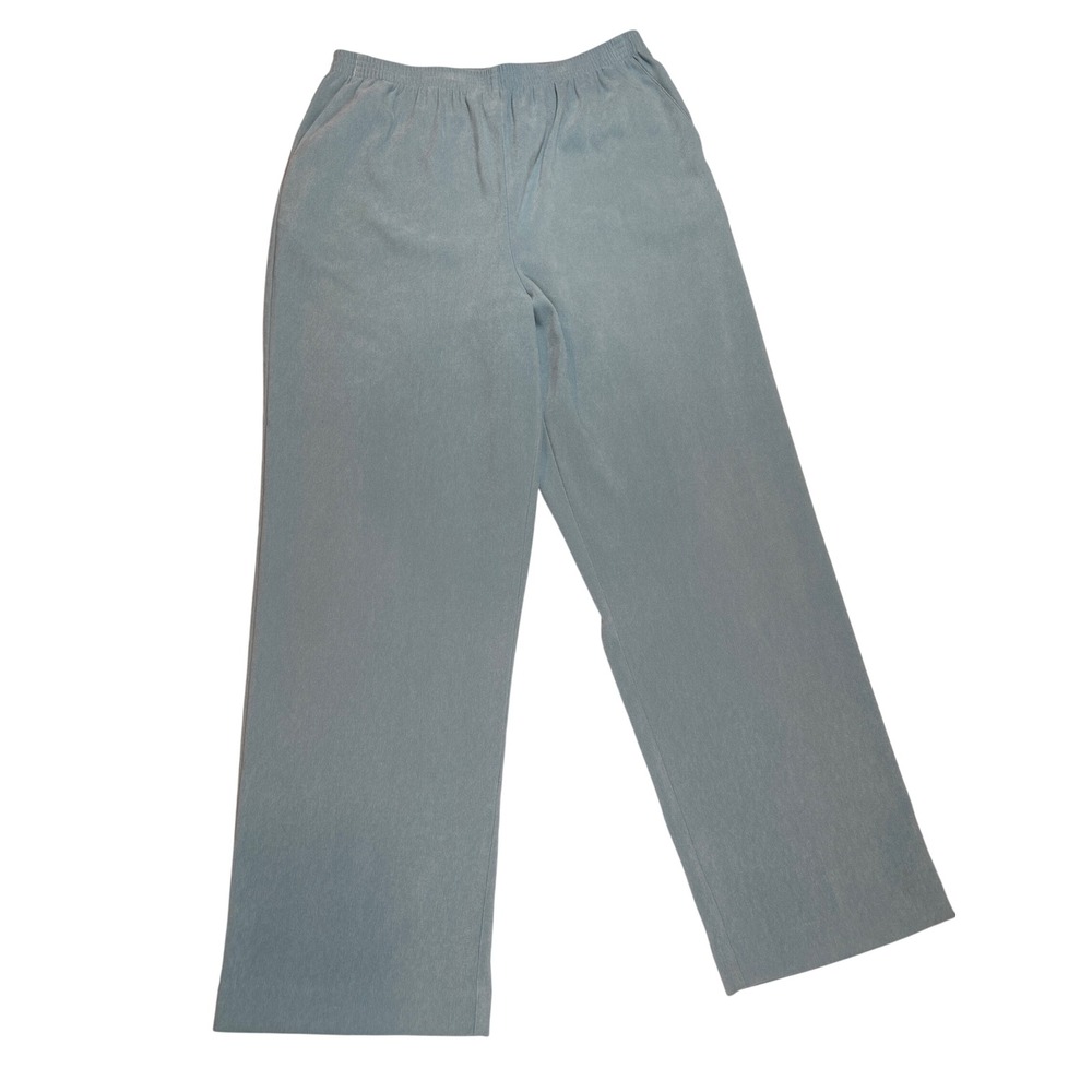 Alfred‎ Dunner Womens 16 Light Blue Elastic Waist Straight Leg Pull On Pants